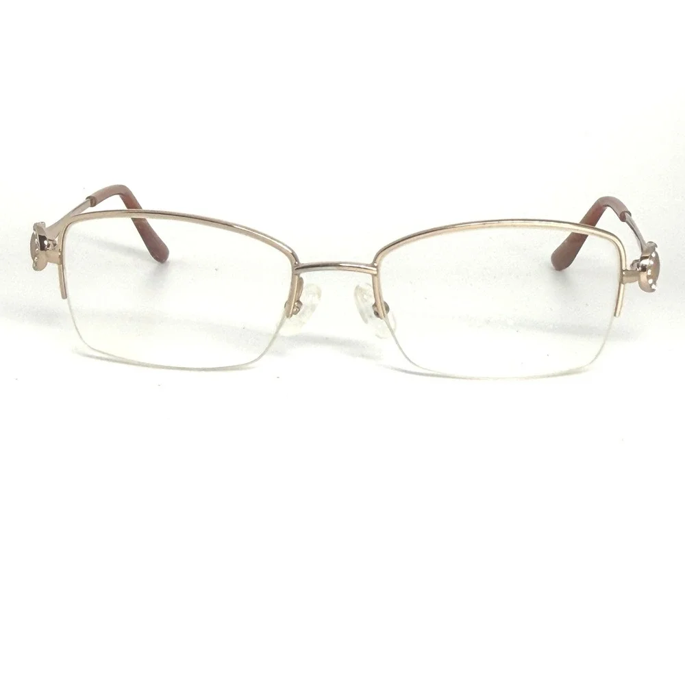 Salvatore Ferragamo Womens Eyeglasses Gold Gancini Rhinestone‎ 52 18 130 688